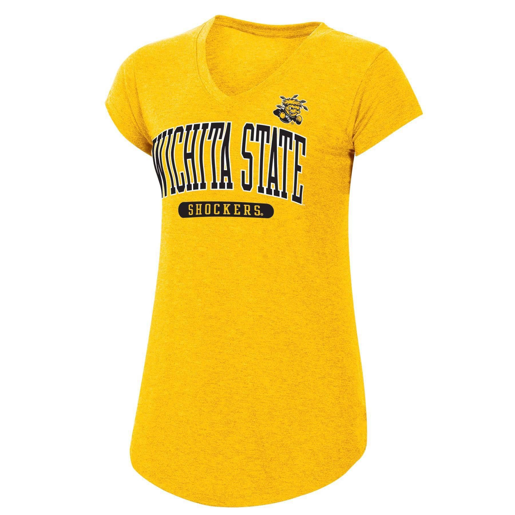 slide 1 of 2, NCAA Wichita State Shockers Women's Short Sleeve V-Neck Yellow T-Shirt - XL, 1 ct