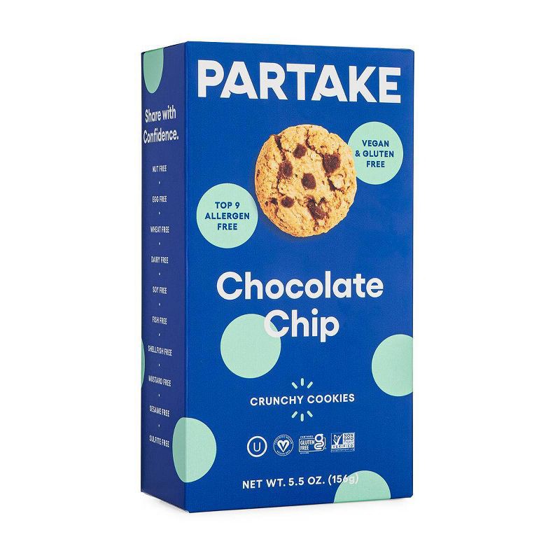 slide 5 of 8, Partake Gluten Free Vegan Chocolate Chip Cookies - 5.5oz, 5.5 oz