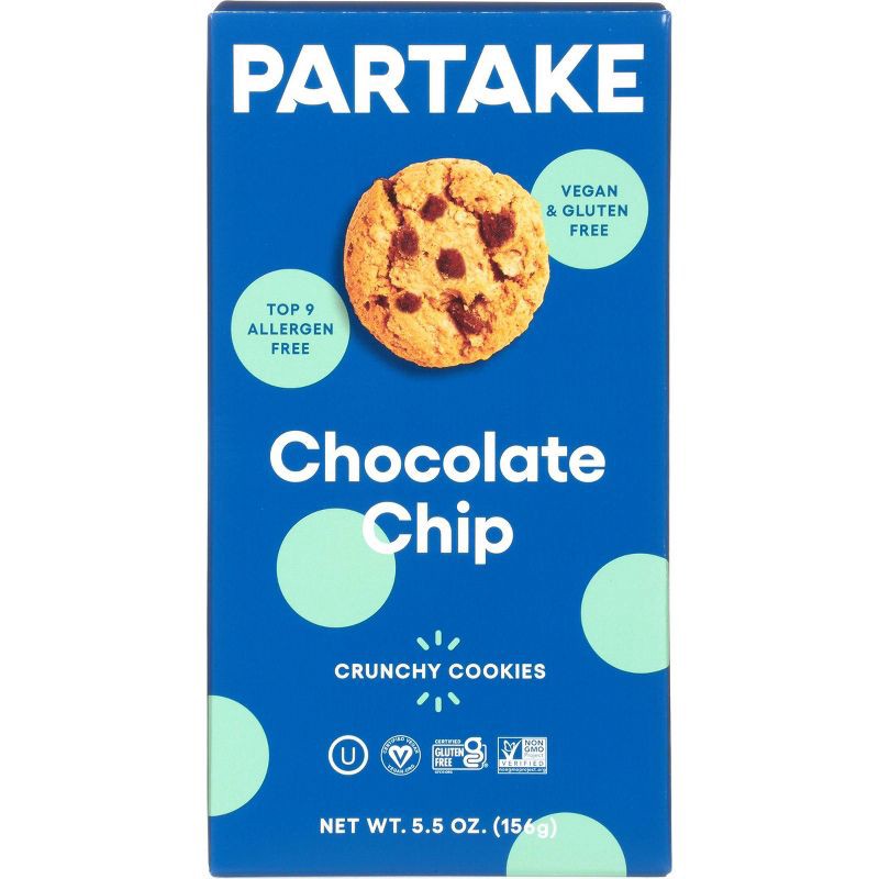 slide 1 of 6, Partake Gluten Free Vegan Chocolate Chip Cookies - 5.5oz, 5.5 oz