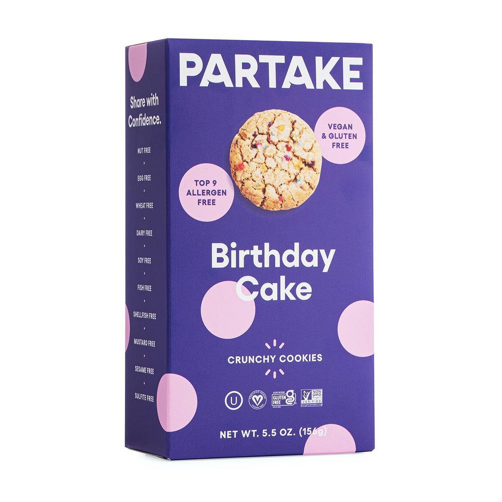 slide 5 of 5, Partake Foods Cookie Birthday Cake Cookies, 5.5 oz