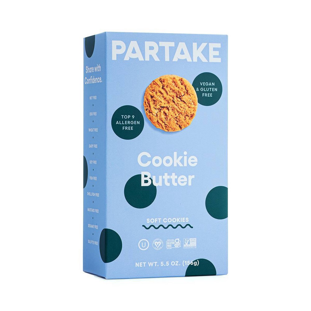 slide 5 of 5, Partake Gluten Free Vegan Soft Baked Cookie Butter Cookies - 5.5oz, 5.5 oz