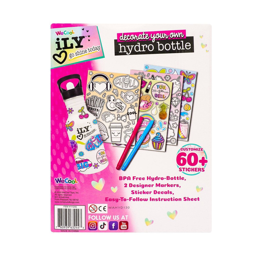 slide 2 of 5, Activity Kings iLY Color Your Own Hydro Bottle, 1 ct