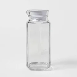 32oz Glass Straight Side Pitcher with Lid - Threshold