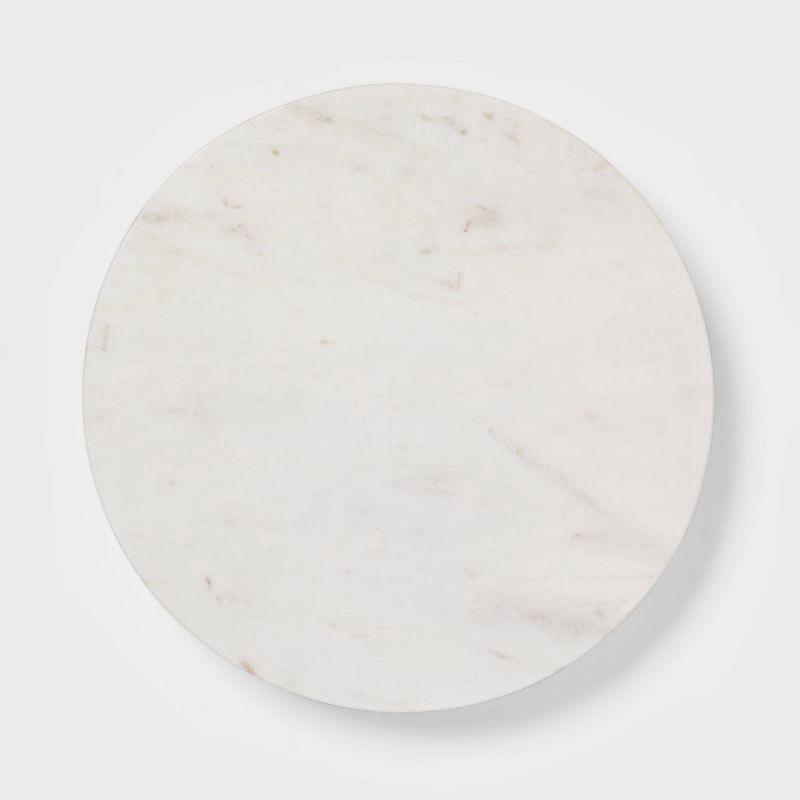 slide 3 of 3, 14" Marble and Wood Lazy Susan White - Threshold™, 1 ct