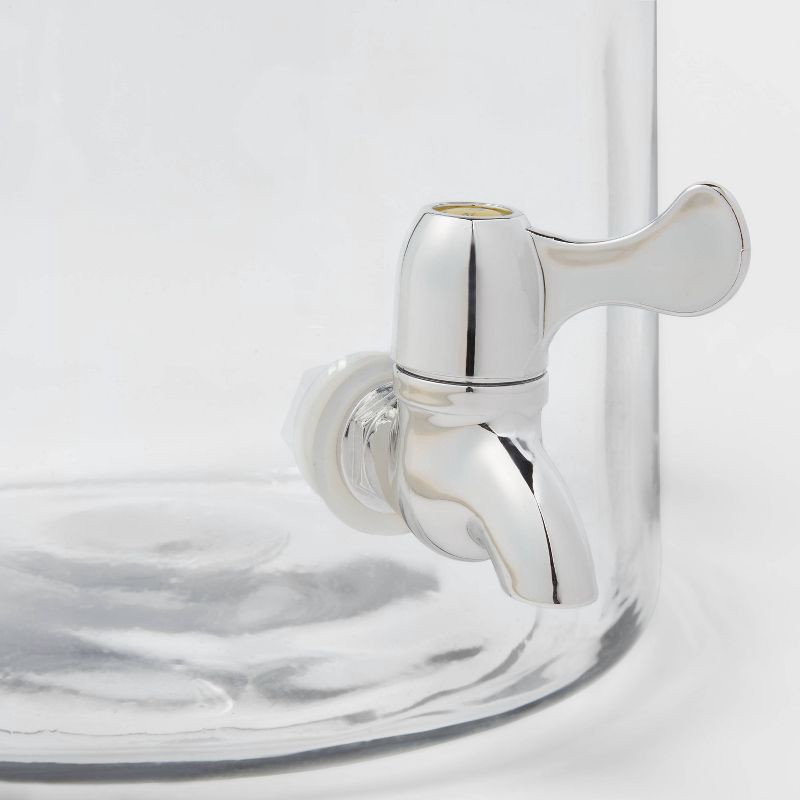 slide 4 of 4, 8qt Glass Beverage Dispenser - Threshold™: Traditional Glass Drink Server, Dishwasher-Safe, Hot/Cold Use, 8 qt