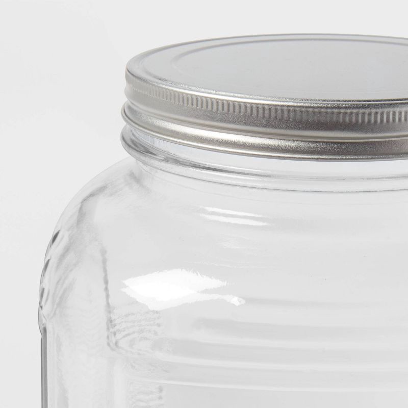 slide 3 of 3, 128oz Glass Jar with Metal Lid - Threshold™: Clear Glass Food Storage Container, Stainless Steel Lid, Hand Wash, 128 oz