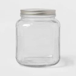 75oz Glass Storage Jar - Threshold™: Clear Glass Container with Stainless Steel Lid, Hand Wash, Food Storage