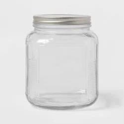 75oz Glass Storage Jar - Threshold™: Clear Glass Container with Stainless Steel Lid, Hand Wash, Food Storage