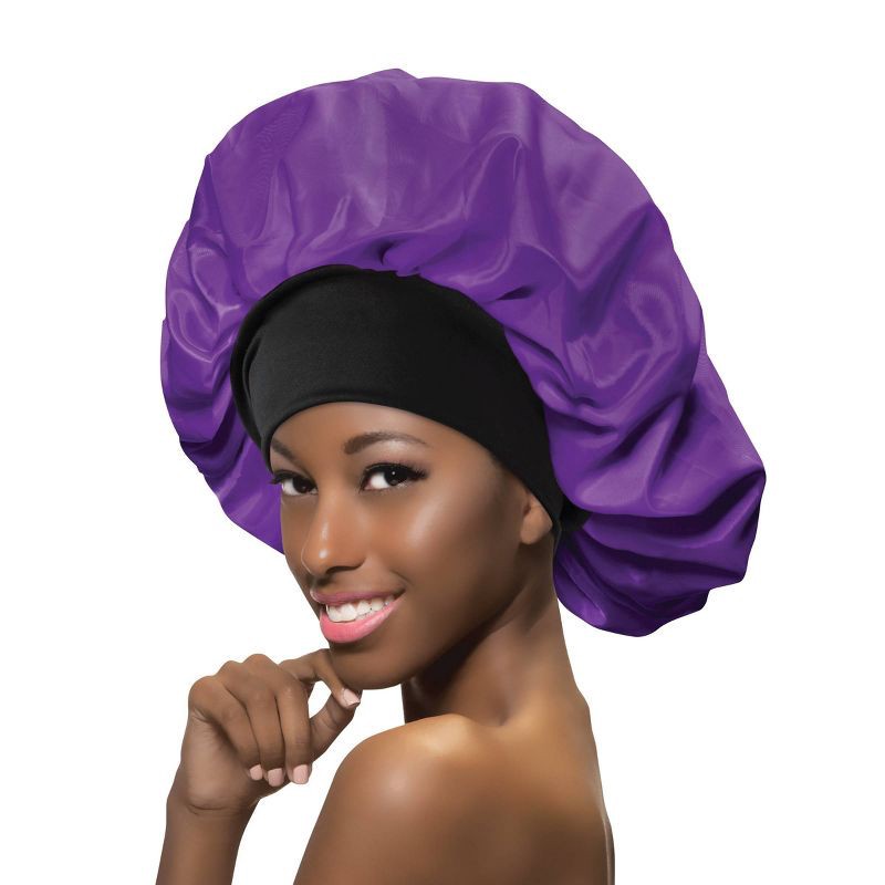slide 2 of 3, Annie International Day & Night Wide Silky Bonnet - Purple, 1 ct