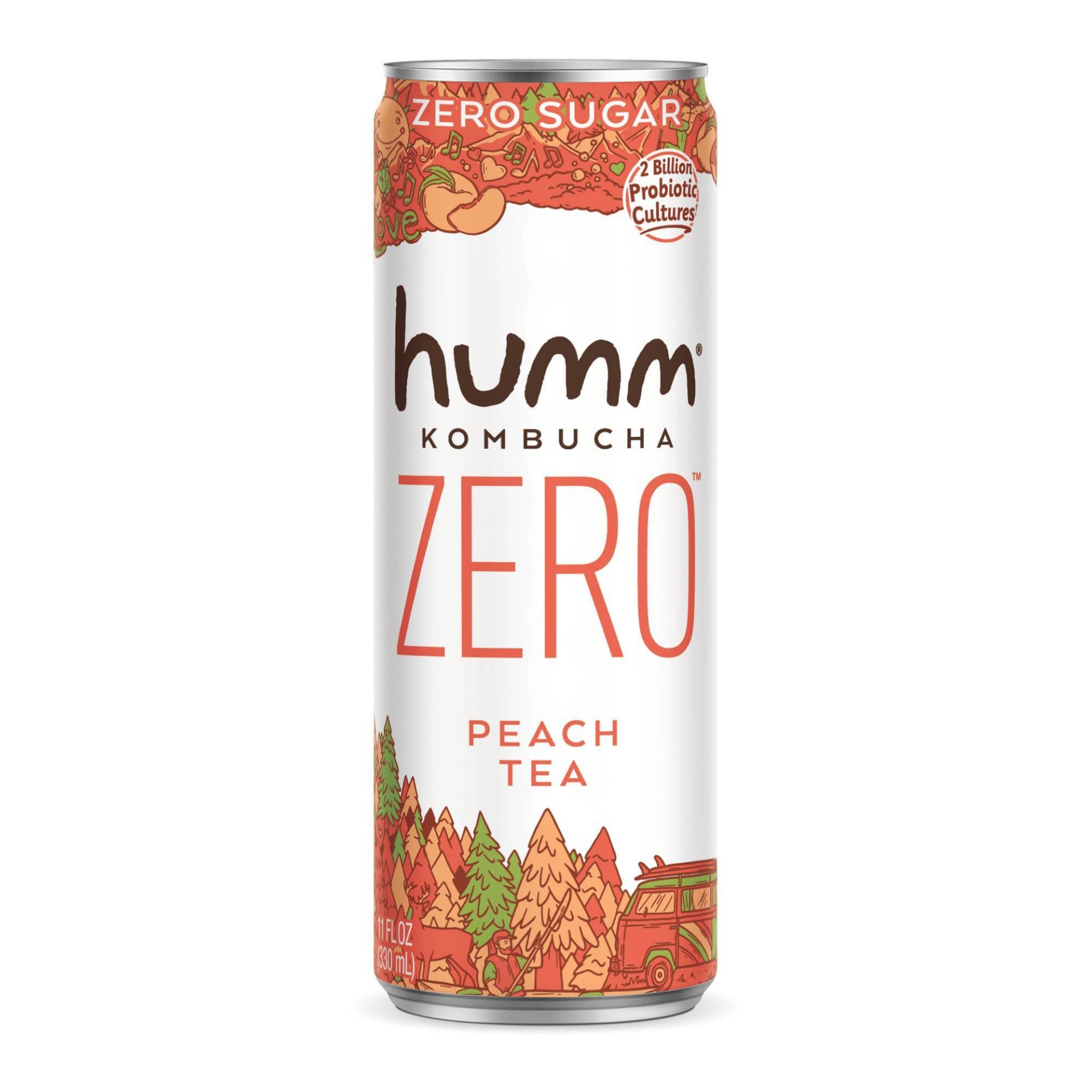 slide 1 of 4, Humm Kombucha Humm Zero Sugar Peach Tea Kombucha - 12 fl oz, 12 fl oz