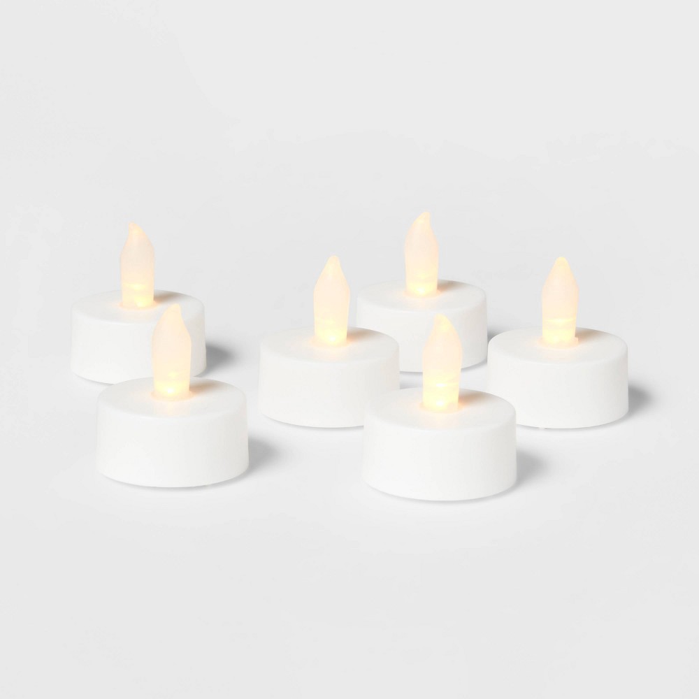 slide 3 of 3, 24ct Twist-Flame LED Tealight Candles (White) - Room Essentials, 24 ct