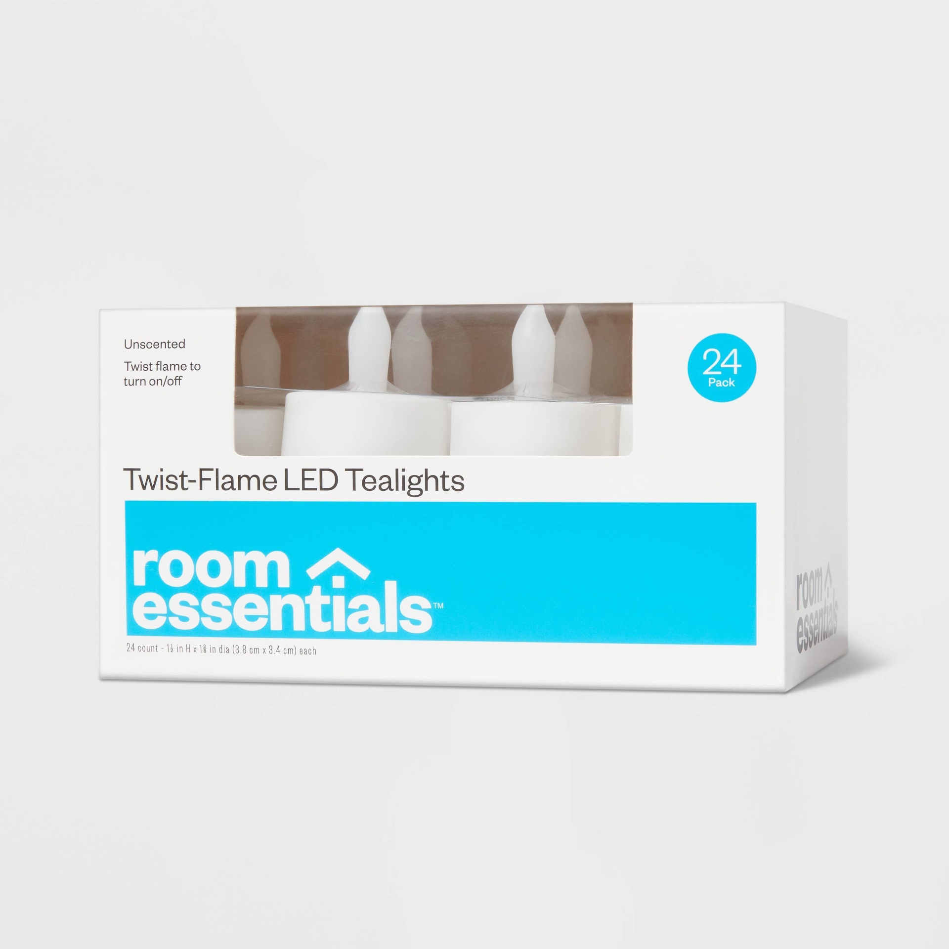 slide 1 of 3, 24ct Twist-Flame LED Tealight Candles (White) - Room Essentials, 24 ct