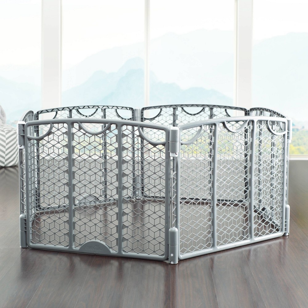 slide 4 of 13, Evenflo Versatile Play Space Gate - Cool Gray, 1 ct