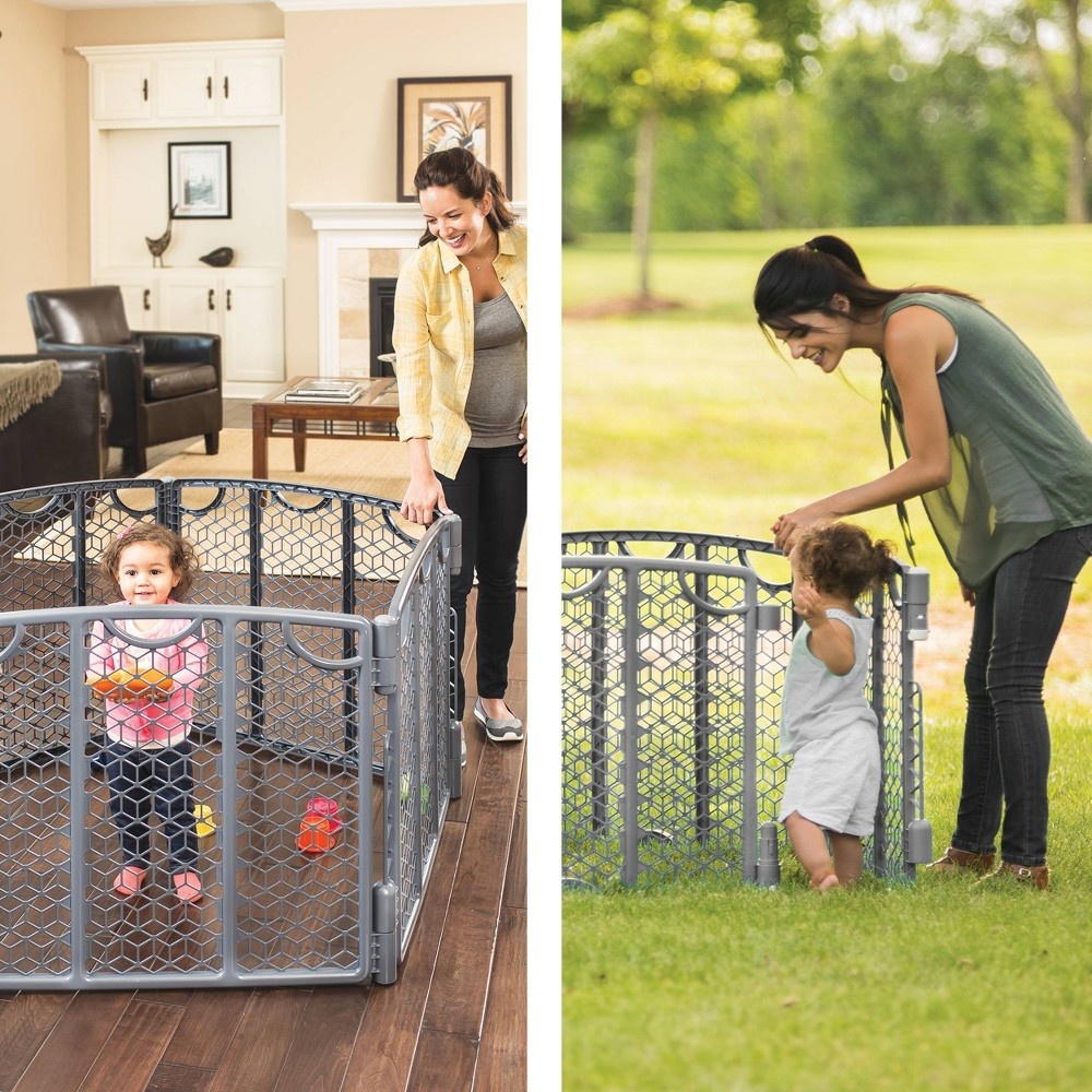 slide 11 of 13, Evenflo Versatile Play Space Gate - Cool Gray, 1 ct