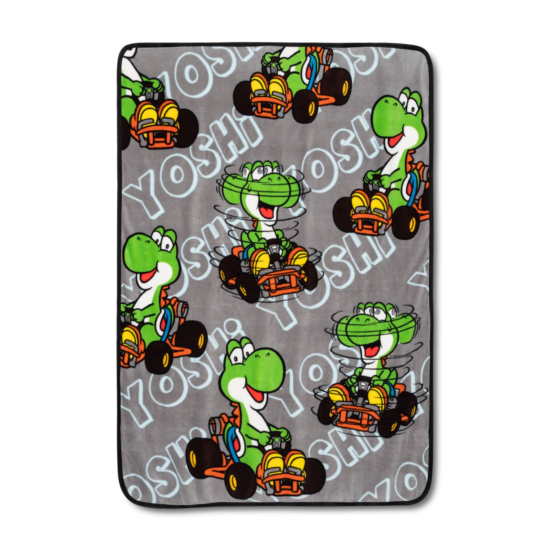 slide 1 of 1, Nintendo Mario Yoshi Racer Throw Blanket Gray, 1 ct