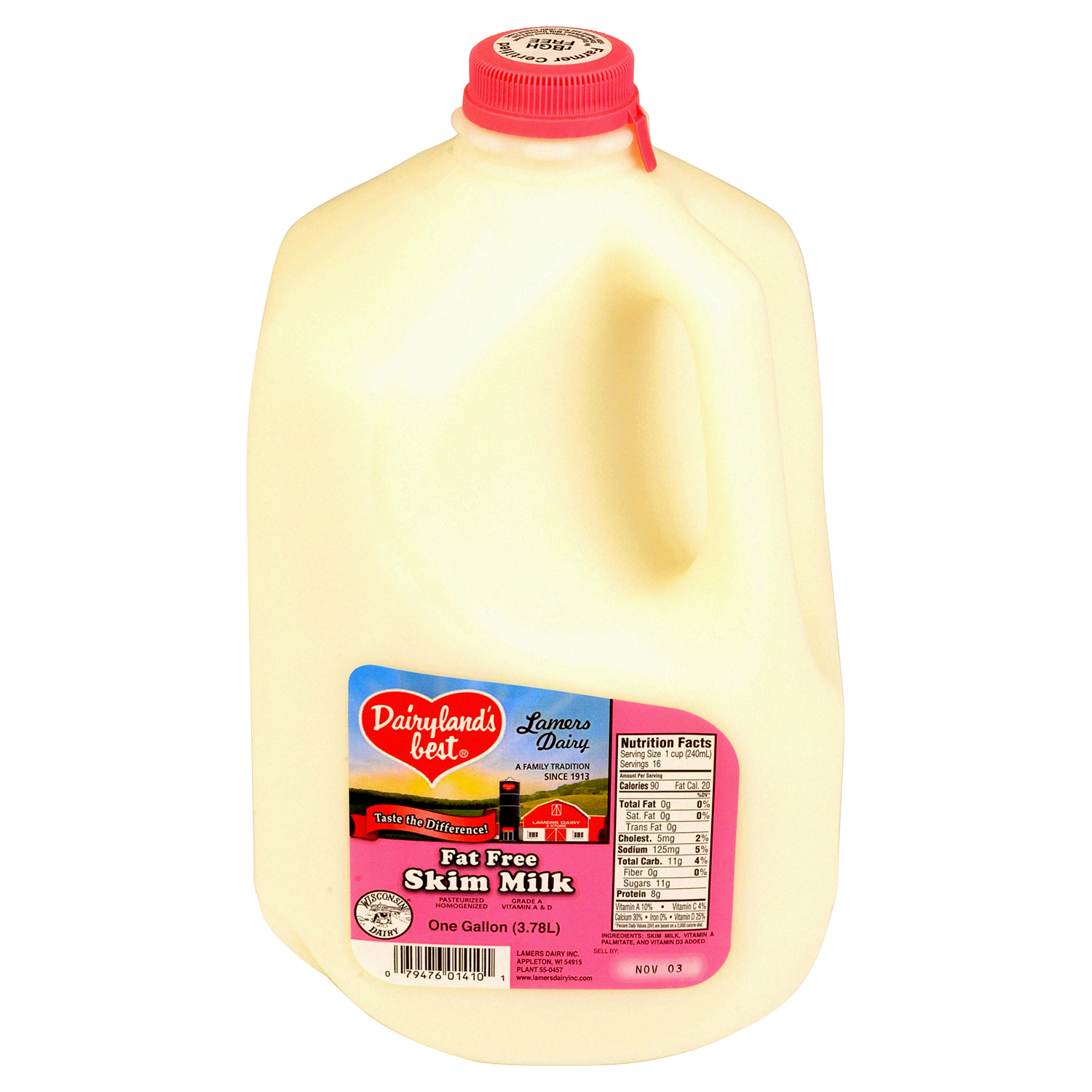 slide 1 of 1, Dairylands Best Skim milk Gallon, 1 gal