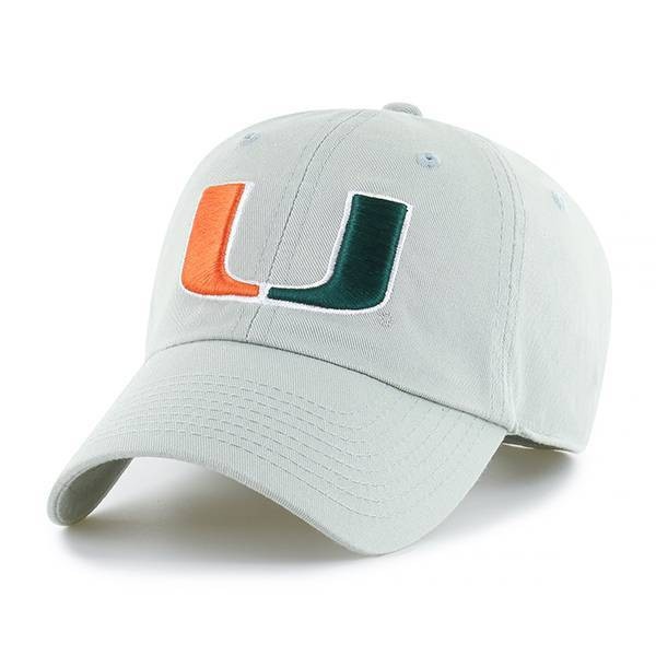 slide 1 of 2, NCAA Miami Hurricanes Men's Light Gray Washed Relaxed Fit Hat, 1 ct