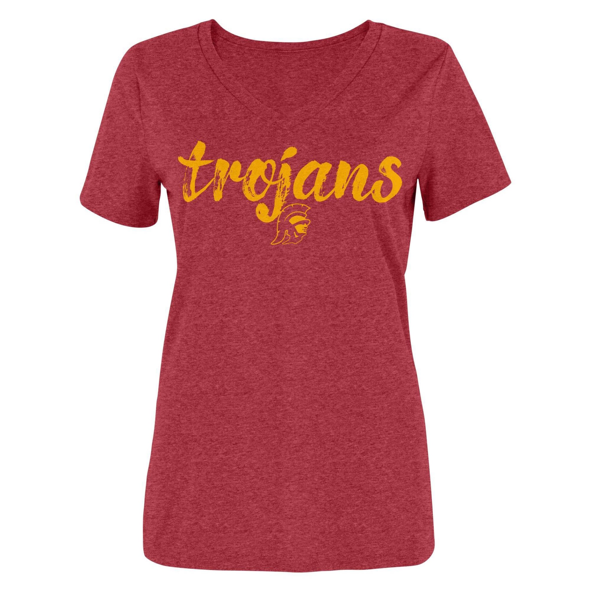 slide 1 of 1, NCAA USC Trojans Women's Short Sleeve V-Neck T-Shirt - XL, 1 ct