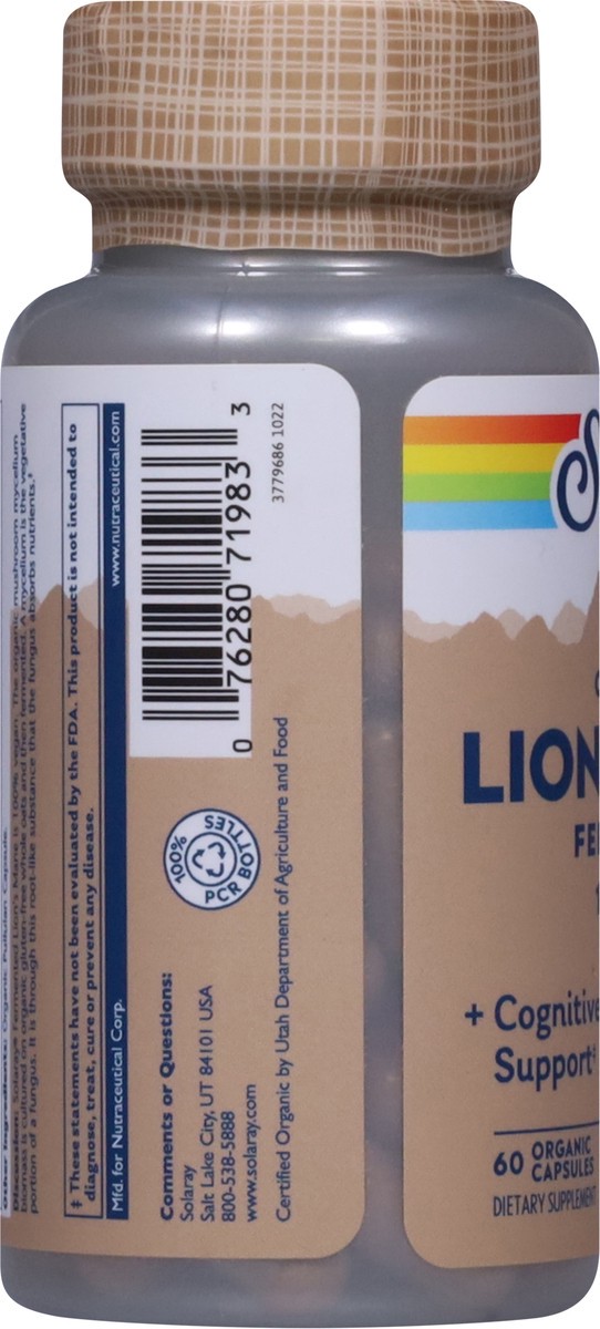 slide 6 of 13, Solaray 1000 mg Lion's Mane 60 Organic Capsules, 60 ct