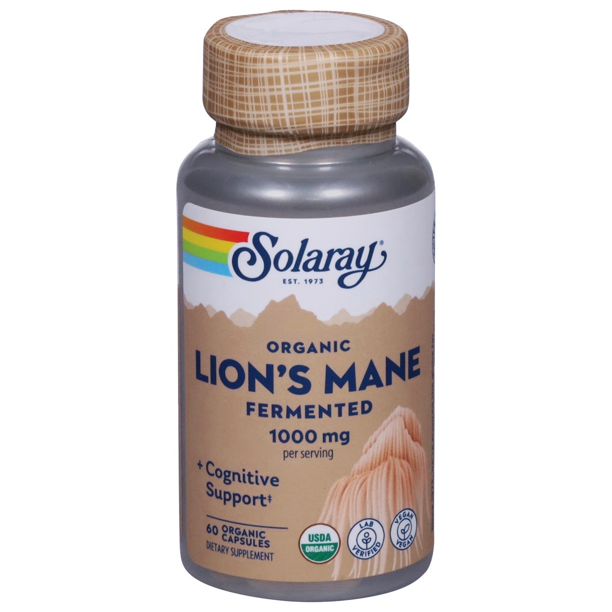 slide 1 of 13, Solaray 1000 mg Lion's Mane 60 Organic Capsules, 60 ct