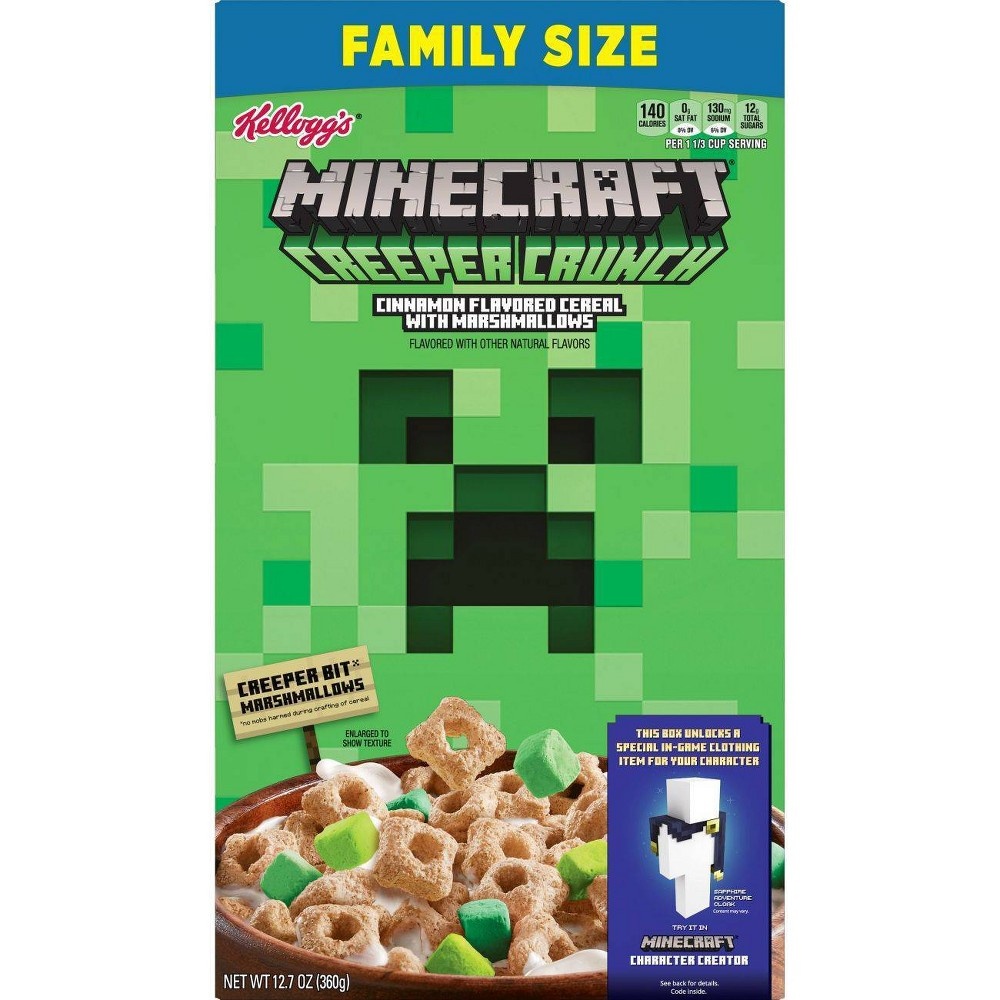 slide 2 of 5, Kellogg's Minecraft Cereal Family Size, 12.7 oz
