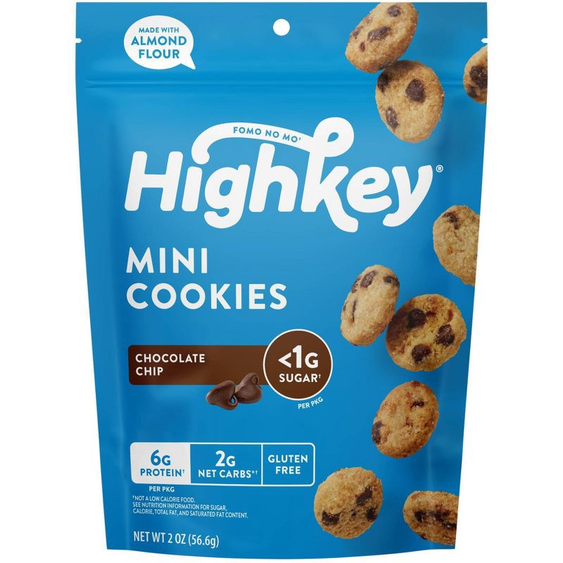 slide 1 of 6, HighKey Chocolate Chip Mini Cookies - 2oz, 2 oz