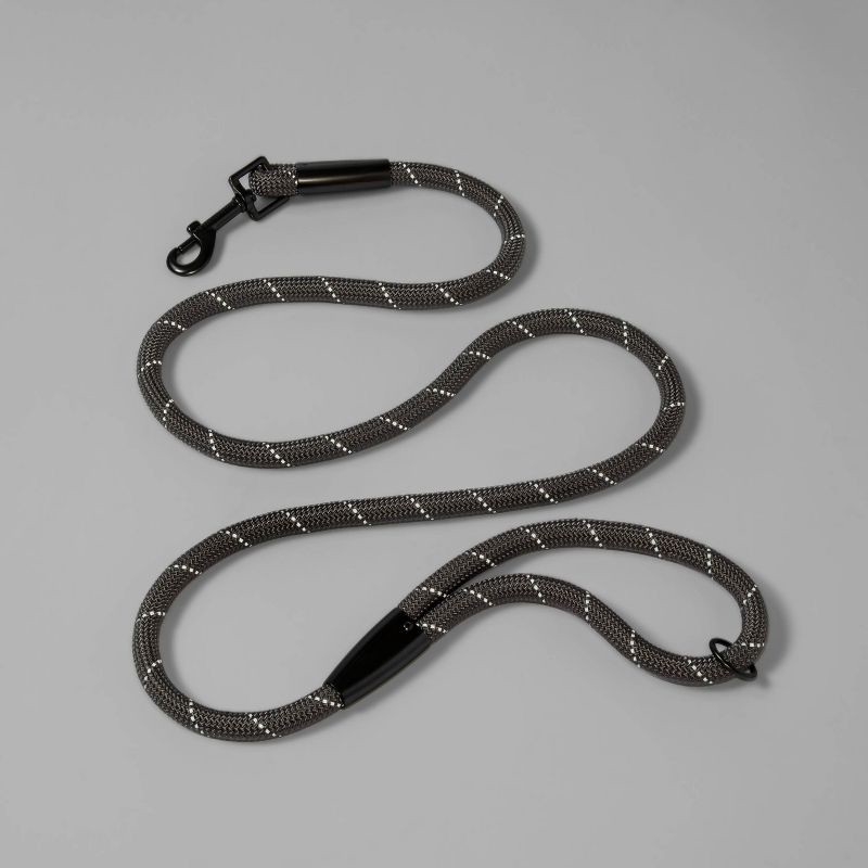 slide 2 of 3, Reflective Rope Dog Leash - Gray - Boots & Barkley™, 1 ct