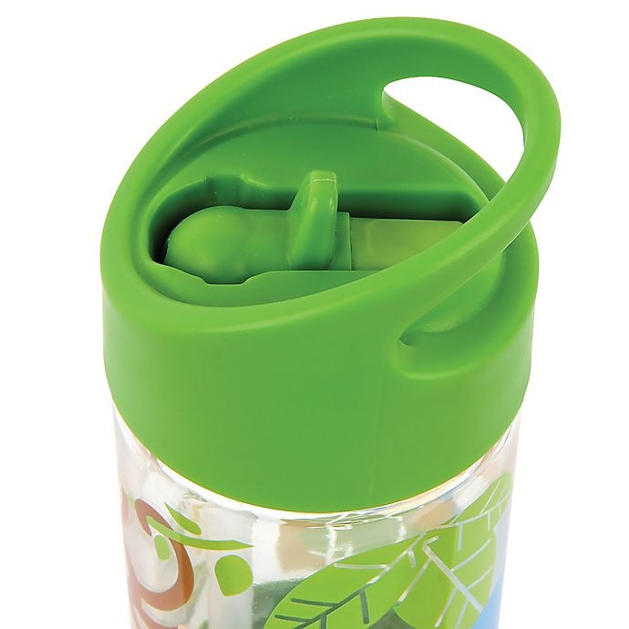 slide 2 of 3, Stephen Joseph Zoo Flip Top Bottle - Green, 1 ct