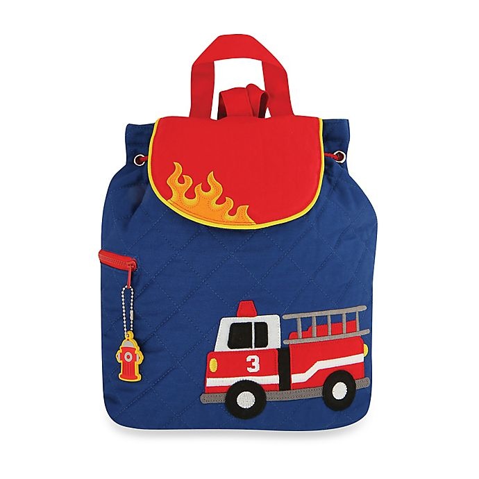 slide 1 of 3, Stephen Joseph Fire Truck Quilted Backpack - Blue, 1 ct