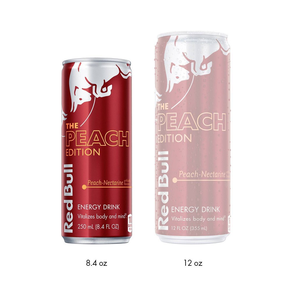 Red Bull 4 Pack Peach Nectarine Energy Drink 4 - 8.4 fl oz Cans 4 ct ...