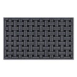 1'6"x2'6" Woven Rubber All Seasons Scraper Rug Black - Apache Mills: Outdoor Floor Mat, Stain & Fade-Resistant