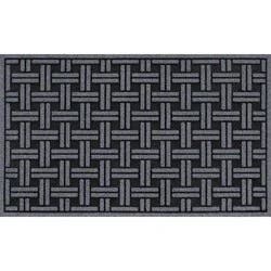 1'6"x2'6" Woven Rubber All Seasons Scraper Rug Black - Apache Mills: Outdoor Floor Mat, Stain & Fade-Resistant