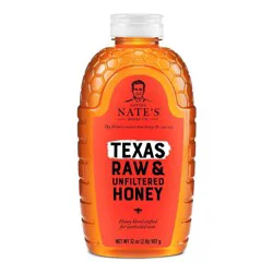 Nate's 100% Pure Raw & Unfiltered Texas Honey, 32 oz