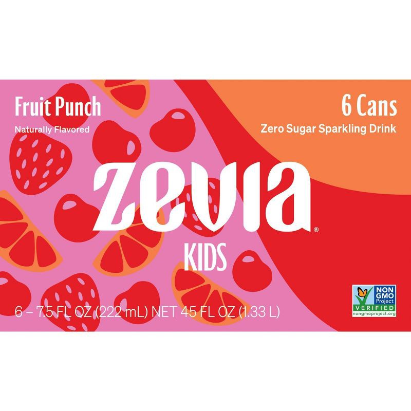slide 4 of 5, Zevia Kidz Fruit Punch Zero Calorie Soda - 6pk/7.5 fl oz Cans, 6 ct; 7.5 fl oz