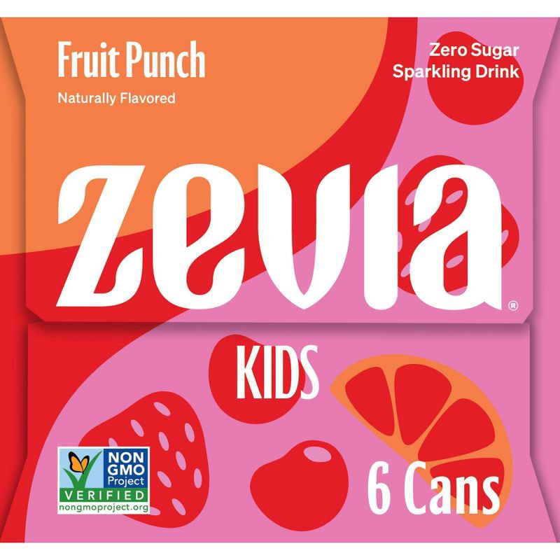 slide 5 of 5, Zevia Kidz Fruit Punch Zero Calorie Soda - 6pk/7.5 fl oz Cans, 6 ct; 7.5 fl oz