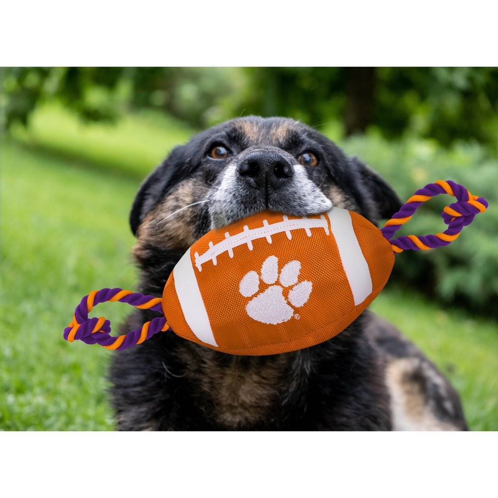 slide 2 of 2, NCAA Clemson Tigers Nylon Football Dog Toy, 1 ct