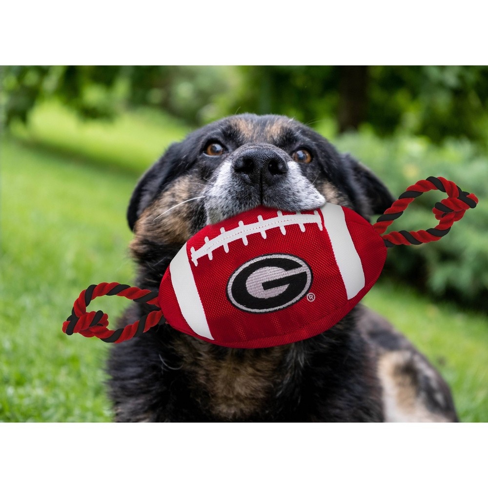 slide 2 of 2, NCAA Georgia Bulldogs Nylon Football Dog Toy, 1 ct