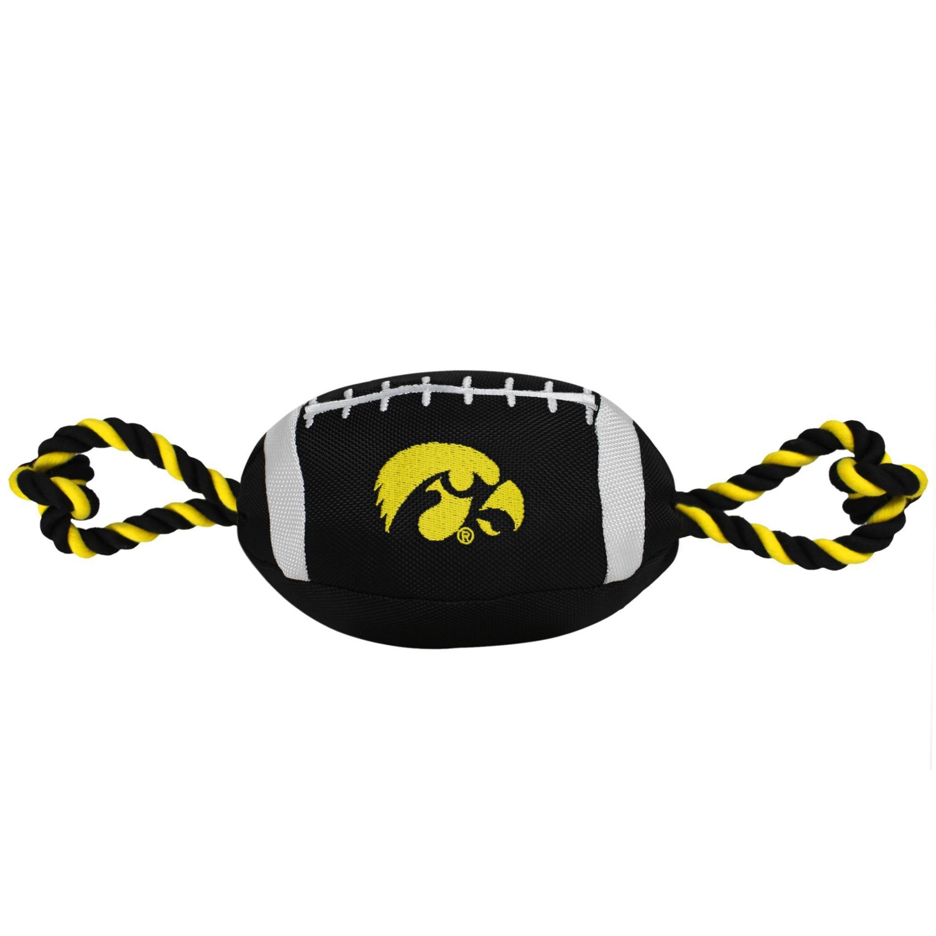 slide 1 of 2, NCAA Iowa Hawkeyes Nylon Football Dog Toy, 1 ct