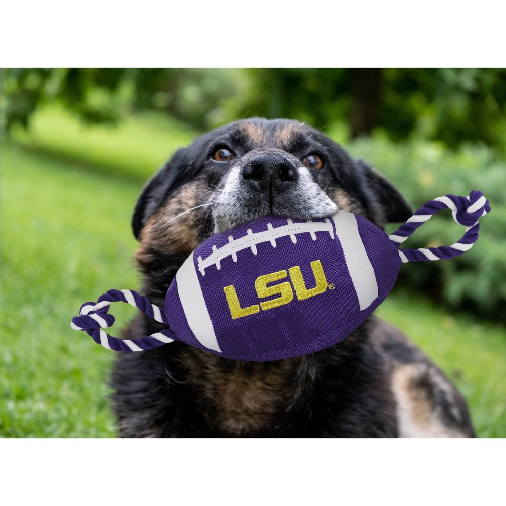 slide 2 of 2, NCAA LSU Tigers Nylon Football Dog Toy, 1 ct