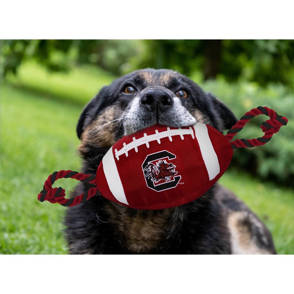 slide 2 of 2, NCAA South Carolina Gamecocks Nylon Football Dog Toy, 1 ct