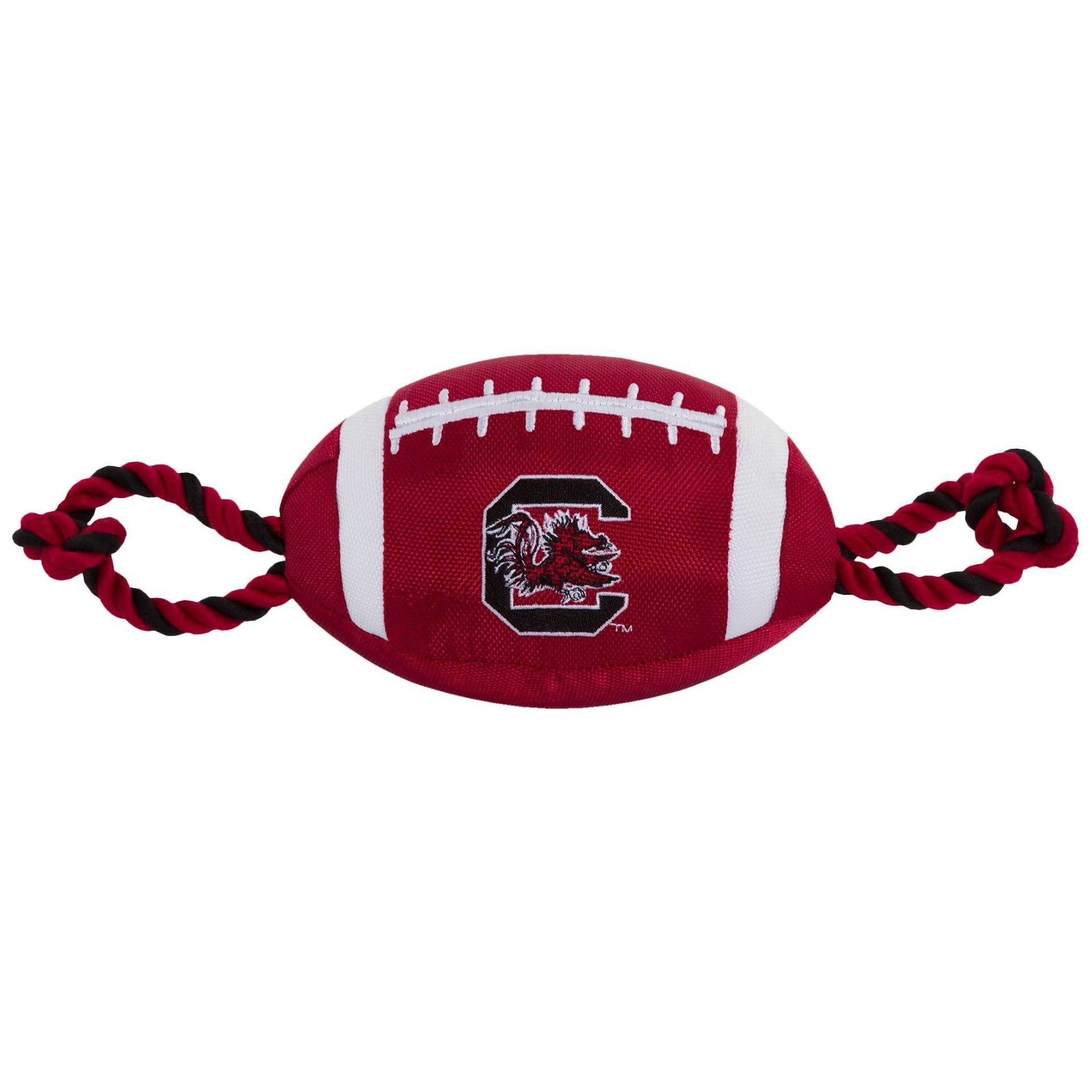 slide 1 of 2, NCAA South Carolina Gamecocks Nylon Football Dog Toy, 1 ct