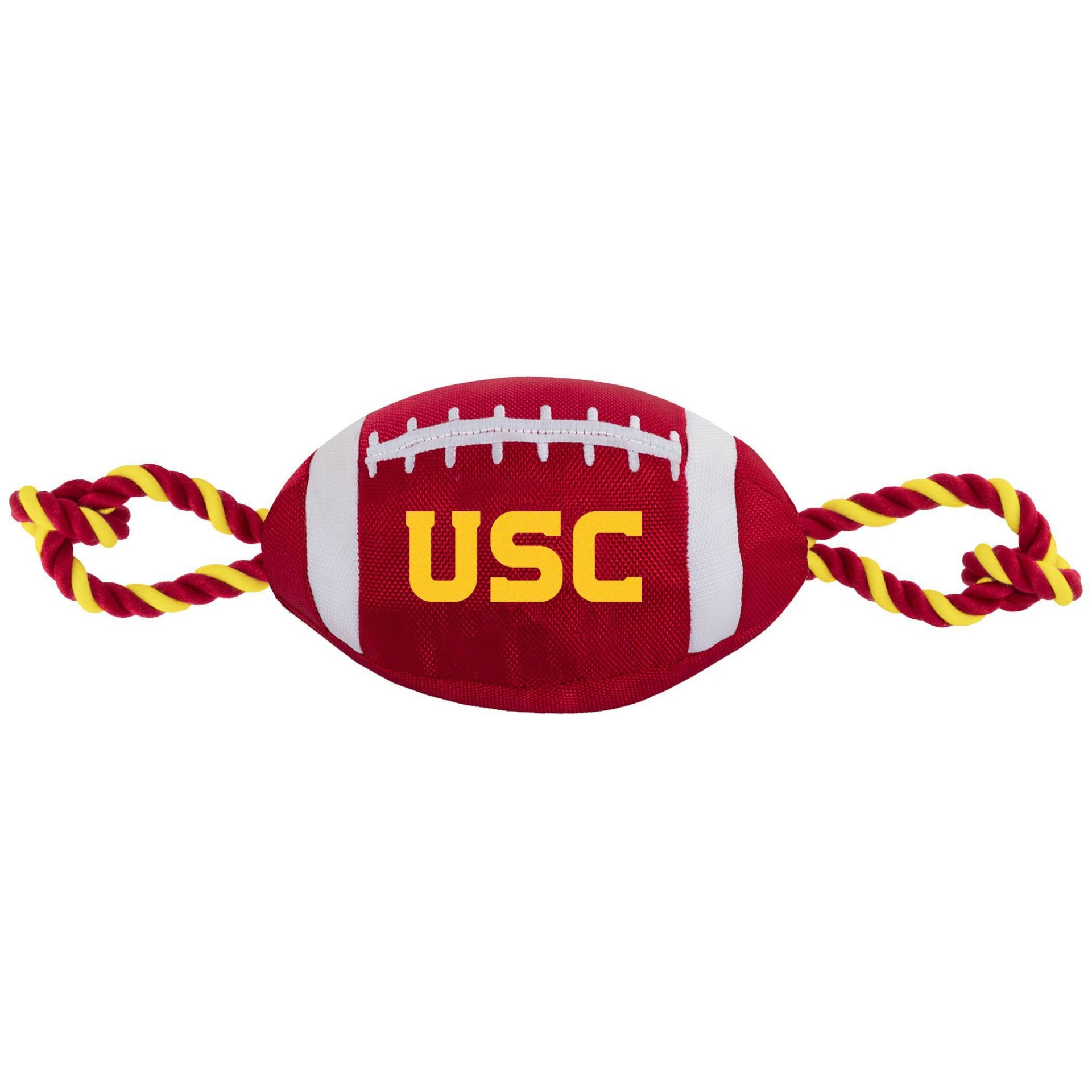 slide 1 of 1, NCAA USC Trojans Nylon Football Dog Toy, 1 ct