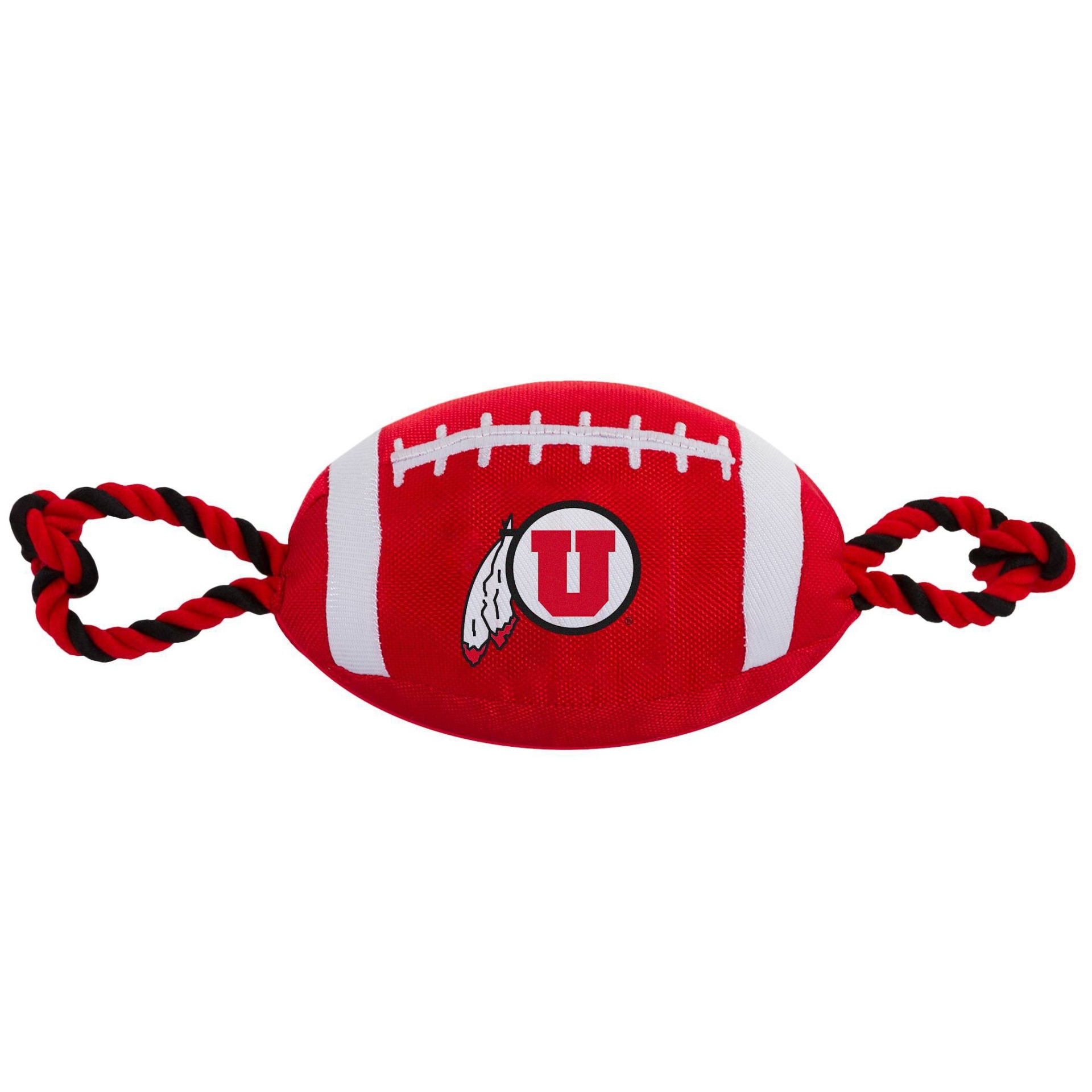 slide 1 of 2, NCAA Utah Utes Nylon Football Dog Toy, 1 ct