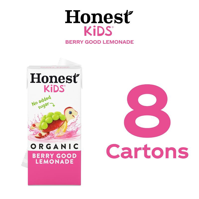 slide 6 of 9, Honest Kids Organic Berry Lemonade Juice Drink - 8pk/6 fl oz Boxes, 8 ct; 6 fl oz