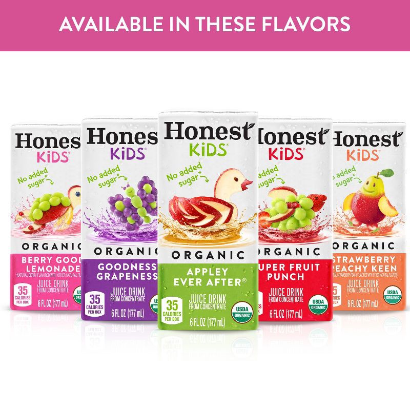 slide 7 of 9, Honest Kids Organic Berry Lemonade Juice Drink - 8pk/6 fl oz Boxes, 8 ct; 6 fl oz