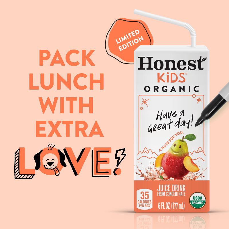 slide 2 of 10, Honest Kids Organic Strawberry Peach Keen Juice Drink - 8pk/6 fl oz Boxes, 8 ct; 6 fl oz
