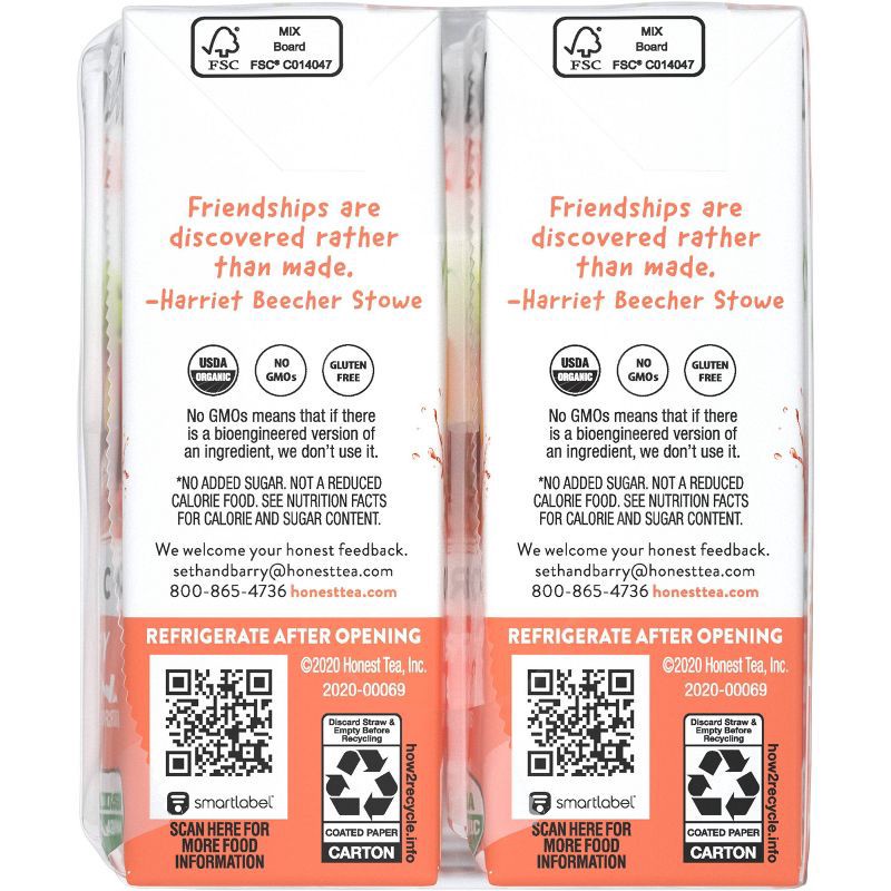 slide 3 of 6, Honest Kids Organic Strawberry Peach Keen Juice Drink - 8pk/6 fl oz Boxes, 8 ct; 6 fl oz