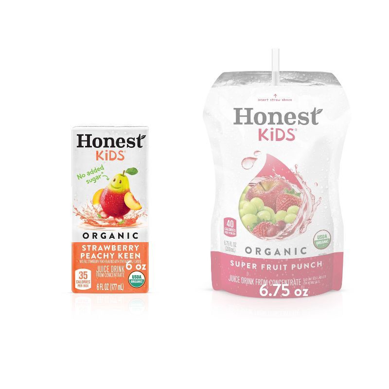 slide 6 of 6, Honest Kids Organic Strawberry Peach Keen Juice Drink - 8pk/6 fl oz Boxes, 8 ct; 6 fl oz