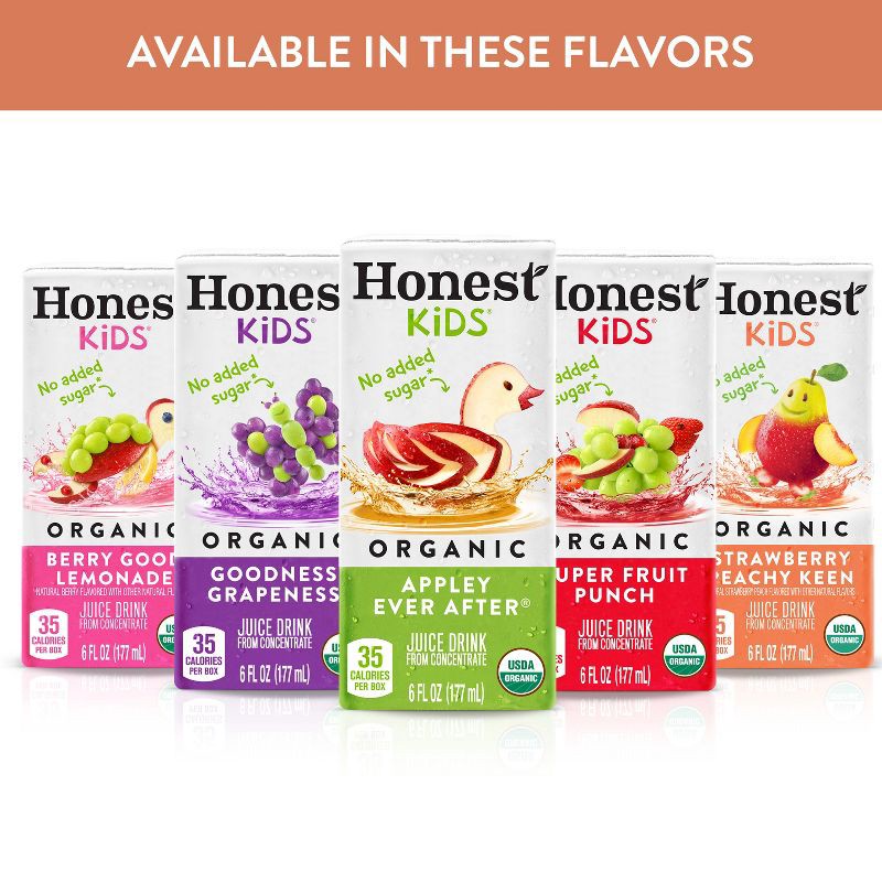 slide 9 of 10, Honest Kids Organic Strawberry Peach Keen Juice Drink - 8pk/6 fl oz Boxes, 8 ct; 6 fl oz