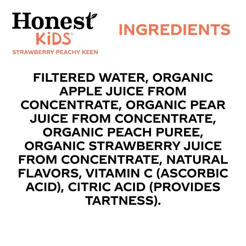 slide 10 of 10, Honest Kids Organic Strawberry Peach Keen Juice Drink - 8pk/6 fl oz Boxes, 8 ct; 6 fl oz